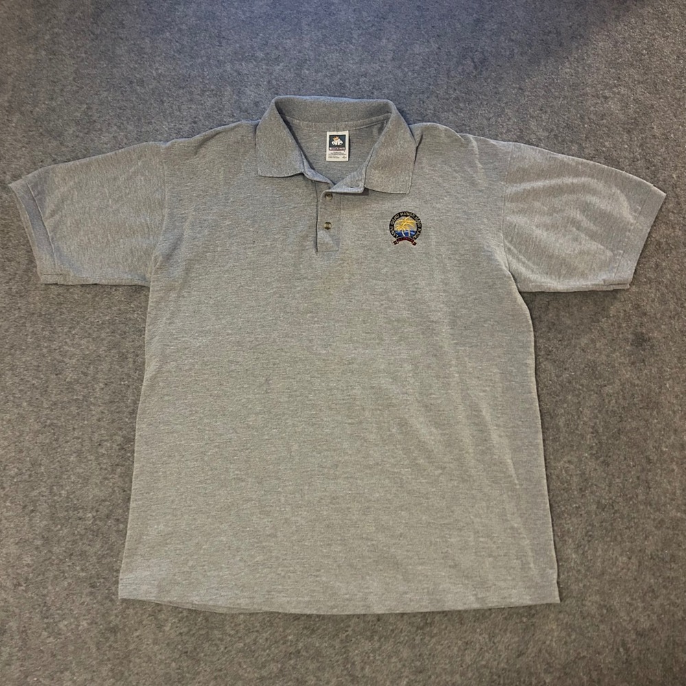 Vintage 90s Cotton Deluxe Oahu Hawaii Embroidered Old Money Surf Beach Polo Lg‎